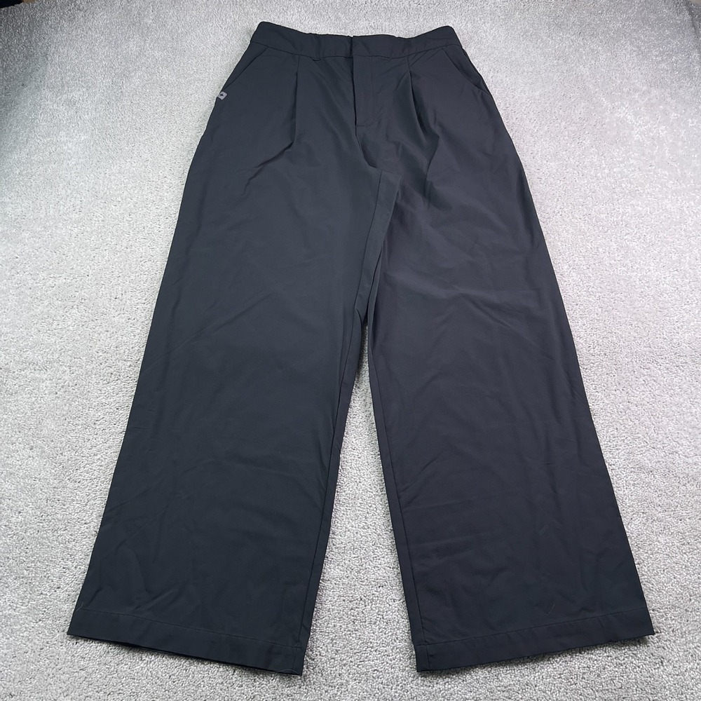 FIGS PRO Pants Womens Medium Black High Waisted Wide Leg Trouser Nurse Scrubs
